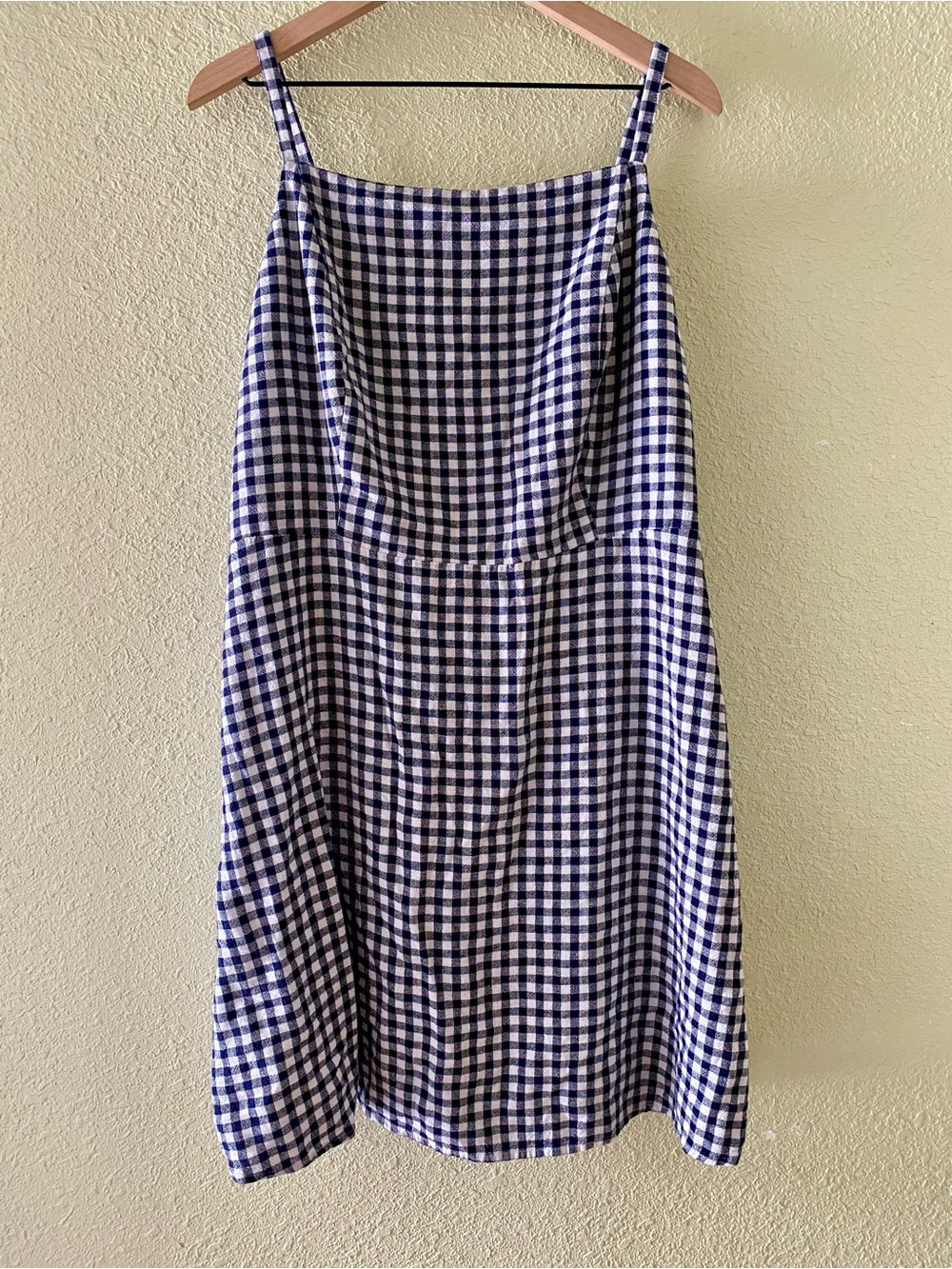 Old Navy Blue Gingham Linen Blend Sundress